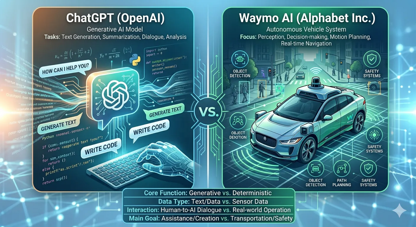 chatgpt vs waymo ai fundamental differences 2026